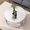 Oakmonte Mirrored Round Coffee Table Chrome - HOMES: Inside + Out: Art Deco, Tempered Glass, 36" - 4 of 4