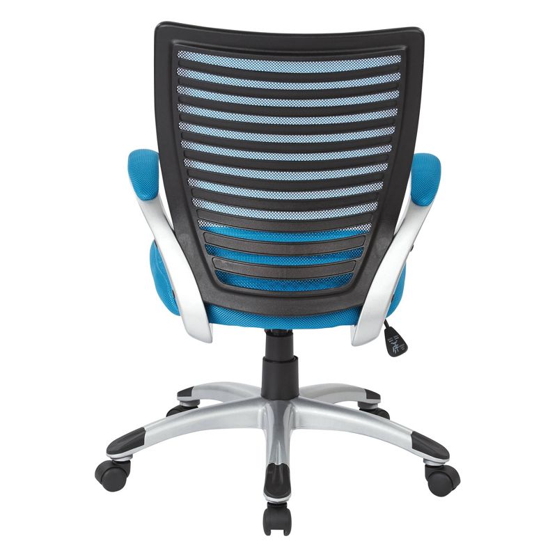 Mesh Seat and Screen Back Managers Chair with Padded Silver Arms Base - OSP Home Furnishings, 5 of 6