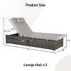 5 Level PE Rattan Outdoor Patio Chaise Lounge Set Of 2,Patio Chaise Lounge With Padded Cover Set And Side Table,Lounge Chair Outdoor -Maison Boucle - 4 of 4