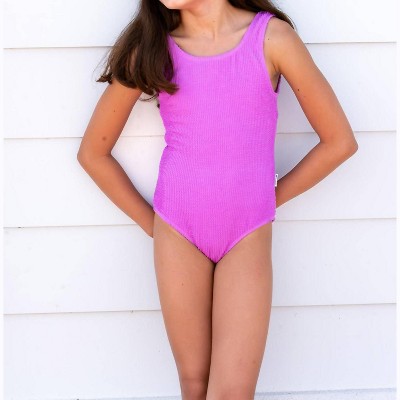 Girl Diletta Crinkle 1 Piece Swimsuit - LIMEAPPLE