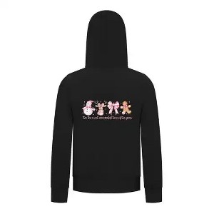 Everyday Kids Christmas Collection Most Wonderful Time Girls Zip up Hoodie – Pink Holiday Sweatshirt - 1 of 4
