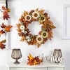 Nearly Natural 30” Autumn Sunflower, White Pumpkin and Berries Artificial Fall Wreath - 3 of 3