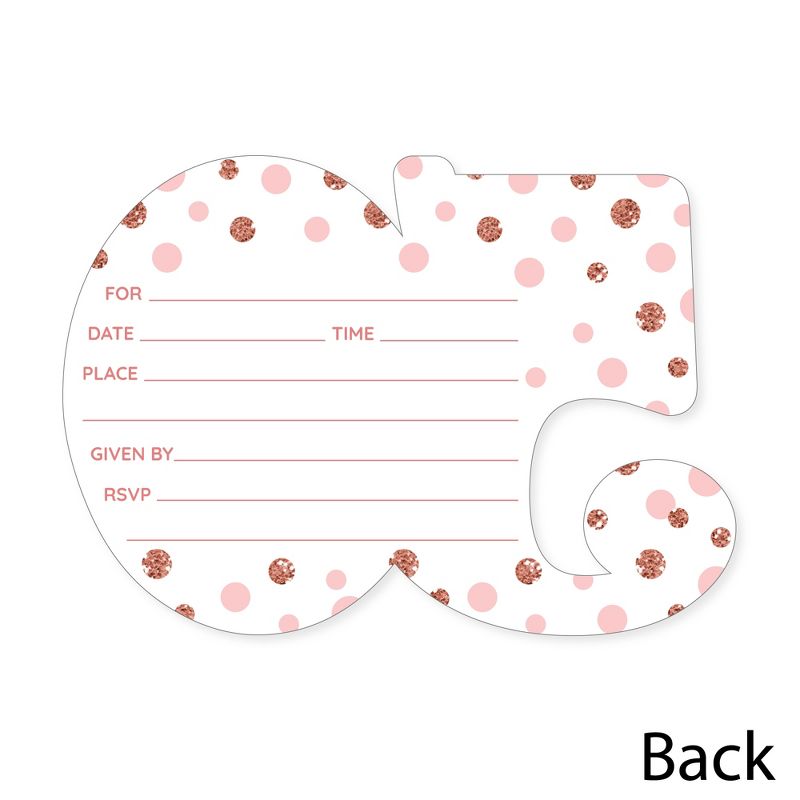 Big Dot of Happiness 50th Pink Rose Gold Birthday - Shaped Fill-In Invitations - Happy Birthday Party Invitation Cards with Envelopes - Set of 12, 5 of 8