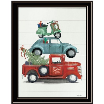 HomeRoots Holiday Travels Black Framed Print Wall Art