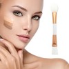 Unique Bargains Lightweight Double Head Facial Mask Brush White Copper Tone 1 Pc - 2 of 4