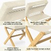 Bamboo folding footstool with bamboo X-legs and seat cushion, suitable for bedroom and living room use - 4 of 4