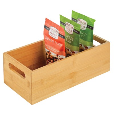 mDesign Bamboo Stackable Kitchen Drawer Organizer Tray, 6 Pack - Natural Wood mDesign