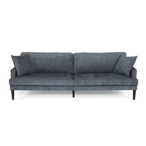 Black fabric best sale 3 seater sofa