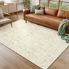 Vintage Soft Floral Print Area Rugs Machine Washable Throw Carpet for Home Office - 2 of 4