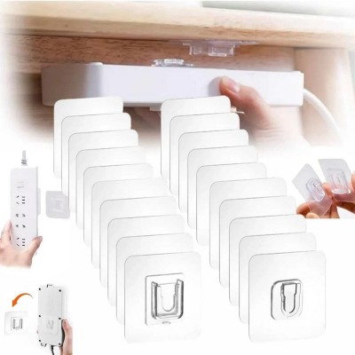 LunaLulinlk Transparent Double-Sided Adhesive Wall Hooks, Nail-Free and Damage-Free, Strong Self-Stick Hangers