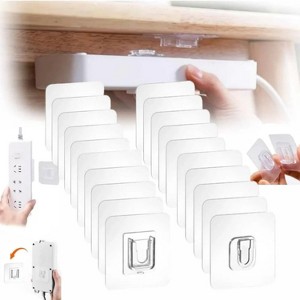 LunaLulinlk Transparent Double-Sided Adhesive Wall Hooks, Nail-Free and Damage-Free, Strong Self-Stick Hangers - 1 of 4