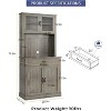 Jojoka Kitchen Pantry Cabinet,71"Freestanding Buffet with Shelves and Glass Doors for Dining Room - 2 of 4