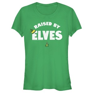 Juniors Womens Elf Raised By Elves T-Shirt - 1 of 3