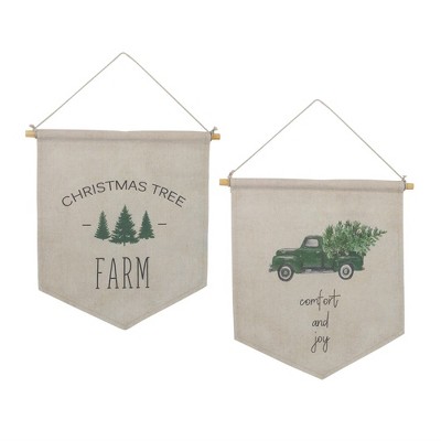 Melrose Canvas Christmas Banner (Set of 2)