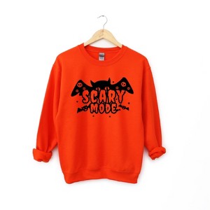 Simply Sage Market Women's Graphic Sweatshirt Scary Mode Bat - 1 of 4