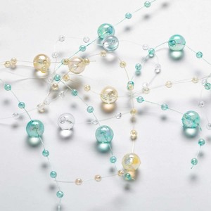 Aqua Pearlized Beaded Garland Multicolor 3"H - 1 of 2