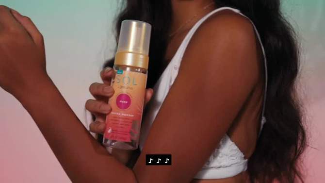 SOL by Jergens Deep Water Mousse, Self Tanner, Tanning Water Foam W/ Coconut, Dye-Free Formula 5 fl oz, 2 of 13, play video