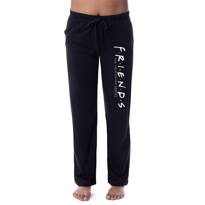 Friends TV Show Logo Womens' Sleep Pajama Pants Loungewear Black, 1 of 4