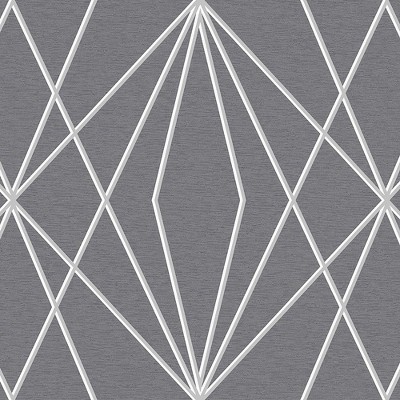 Large Scale Geometric Grey Vinyl Peel and Stick Wallpaper