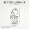 Oval Filigree Fashion Hoop Earrings, Sterling Silver Gold Rose Gold for Women - 2 of 4