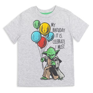 Star Wars Darth Vader Yoda Birthday T-Shirt Toddler to Big Kid - 1 of 4