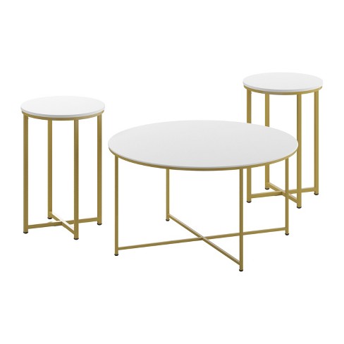 HomVent Coffee Table Set Coffee Table and End Table Sets Glass Coffee Table  Set of 3 Glass End Table(2pcs) & Coffee(1pcs) Table w/Safety Table Corner