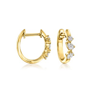 Pure Collection by Ross-Simons 0.30 ct. t.w. Multi-Shaped Lab-Grown Diamond Hoop Earrings in 18kt Gold Vermeil - 1 of 4