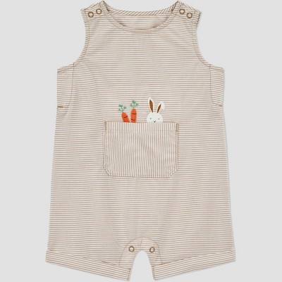 Carter's Just One You®️ Baby Boys' Striped Bunny Romper - Brown 12M