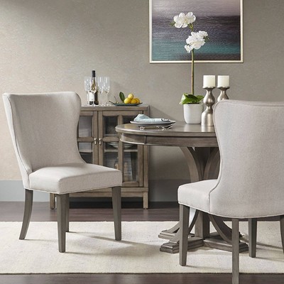 Helena Cream and Gray Upholstered Parsons Dining Chair