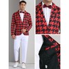 INSPIRE CHIC Men's Slim Fit Prom Business Houndstooth Pattern Blazers - 4 of 4
