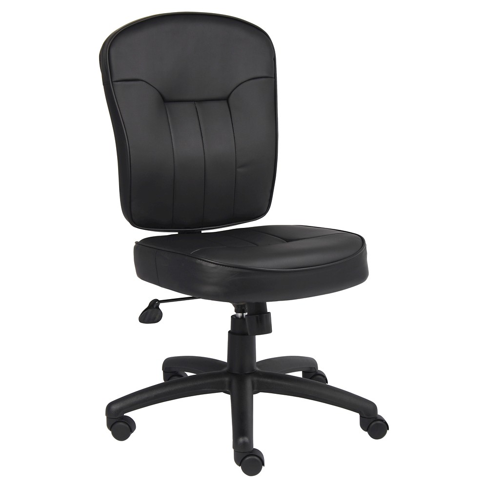 Photos - Computer Chair BOSS Leather Task Chair - Black  
