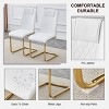 TopComfy Dining Chairs Set Of 6 Dining Chairs With Faux Leather Padded Seats Dining Room Chairs Gold Metal Leg For Kitchens, White, 16"*19"*38" - 3 of 4