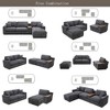 120.3"W L-Shaped Sectional Sofa, Comfy Cloud Couch with 360° Swivel Tray, USB Ports, Storage Armrest, Cup Holders & Ottoman - ModernLuxe - 4 of 4