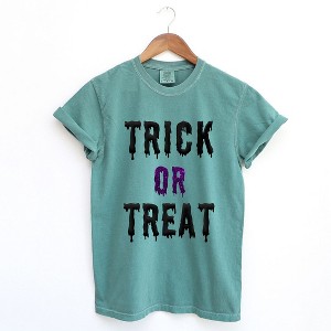 Simply Sage Market Women's Trick Or Treat Puff Print Short Sleeve Garment Dyed Tee - 1 of 4