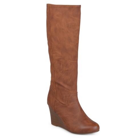 Womens tall wedge on sale boots