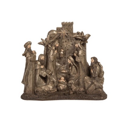 Transpac Resin Antique Gold Nativity Decor Home Decorations Christmas