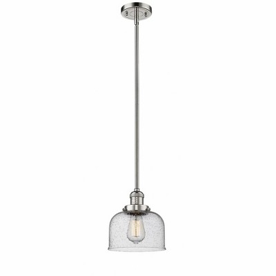 Bell - 1 Light Stem Hung Mini Pendant In Industrial Style-10 Inches Tall and 8 Inches Wide