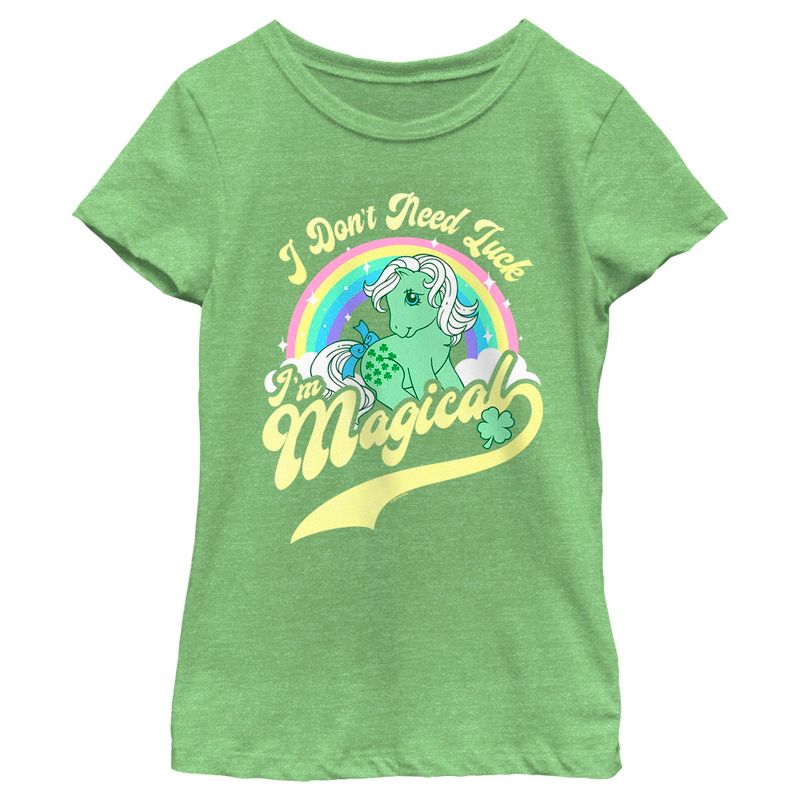Girl's My Little Pony St. Patrick's Day I Don't Need Luck I'm Magical T-Shirt, 1 of 5