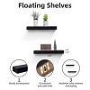 SEVOBAL Decorative Bookshelf 3 Set Floating Shelves Wall Mounted Wood Shelves Wall Decor Storage Picture Ledge Shelf, Black, 15.75"*3.94"*1.18" - 4 of 4