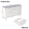 47'' Black Modern Drawer Storage Cabinet with Slatted Front & Metal Base,Wooden Dresser for Bedroom or Entryway-Baofuwish - 4 of 4