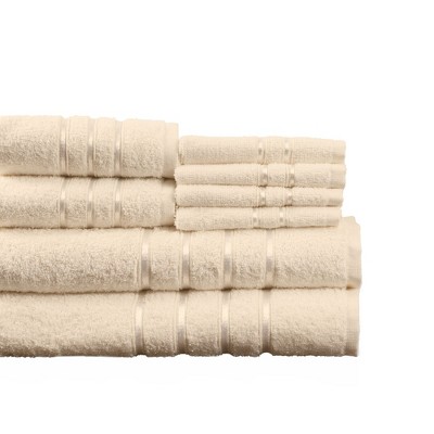 Bone Cotton Plush 8-Piece Bath Towel Set