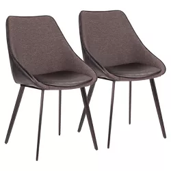 Set of 2 Marche Contemporary Two-Tone Chairs Black - LumiSource