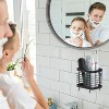 LunaLulinlk Toothbrush Holders Stainless Steel Electric Toothbrush Holder Wall Mounted, Shower Toothbrush Toothpaste Holder, 2 Slots, Black - 3 of 4