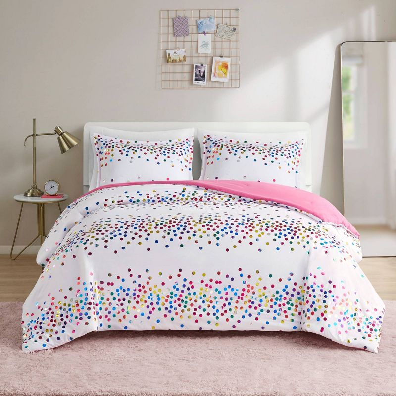Teen Intelligent Design Thea Rainbow Metallic Dot Comforter Set, 3 of 9