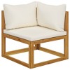 4 Piece Patio Lounge Set with Cushion Cream Solid Acacia Wood vidaXL - 4 of 4