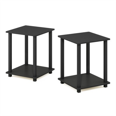 Furinno Simplistic End Table, Set of Two, Americano/Black