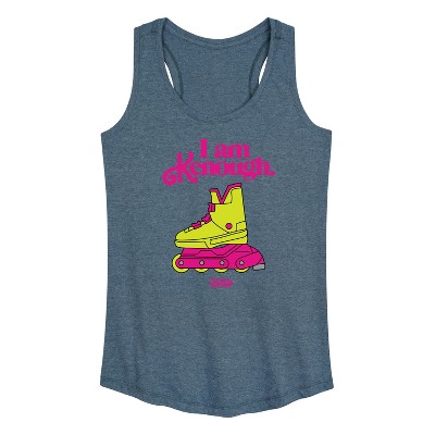 Women's - Barbie - I Am Kenough Rollerblades Graphic Racerback Tank