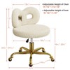 ROOMTEC Vanity Chair with Wheels, Swivel Makeup Chair,Bedroom Height Adjustable Chair with Upholstered and Cute Bow Backrestst - 2 of 4