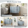 Accent Cabinet Modern with 2 Storage Drawers and Anti-Slip Legs for Bedroom or Entryway - 3irtyhousy - 2 of 4