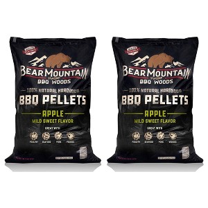 Bear Mountain Premium BBQ All Natural Mild and Sweet Apple Smoker Wood Chip Pellets For Outdoor Gas, Grills, and Smokers, 40 Pound (2 Pack) - 1 of 4